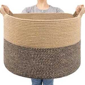 Extra Large Wicker Storage Basket, 83L Woven Blanket Storage for Living Room